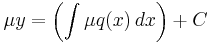 \mu{y} = \left(\int\mu q(x)\, dx\right) %2B C