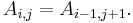 A_{i,j} = A_{i-1,j%2B1}.\ 