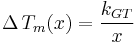 \Delta\,T_m(x)= \frac{k_{GT}}{x}