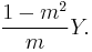 \frac{1-m^2}{m}Y.