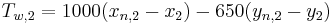 T_{w,2}=1000(x_{n,2}-x_2)-650(y_{n,2}-y_2)