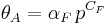  \theta_A = \alpha_F\,p^{C_F}