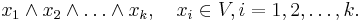 x_1\wedge x_2\wedge\dots\wedge x_k,\quad x_i\in V, i=1,2,\dots, k.