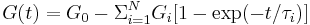 
G(t) = G_0 - \Sigma_{i=1}^{N} G_i [1-\exp(-t/\tau_i)]
