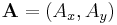 \mathbf{A} = (A_x,A_y)