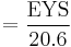 = \frac{\textrm{EYS}}{20.6}