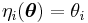 \eta_i({\boldsymbol \theta}) = \theta_i