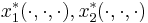 \,\! x_1^*(\cdot,\cdot,\cdot),x_2^*(\cdot,\cdot,\cdot)