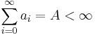 \sum\limits_{i=0}^\infty a_i=A<\infty