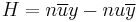 H = n\overline{u}y - nu\overline{y}