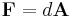 \mathbf{F}=d\mathbf{A}