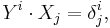 Y^i \cdot X_j = \delta^i_j,