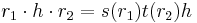  r_1 \cdot h \cdot r_2 = s(r_1) t(r_2) h