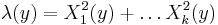 \lambda(y) = X_1^2(y) %2B \ldots X_k^2(y)