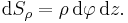 \mathrm{d}S_\rho= \rho\,\mathrm{d}\varphi\,\mathrm{d}z.