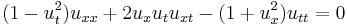 \displaystyle (1-u_t^2)u_{xx} %2B2u_xu_tu_{xt}-(1%2Bu_x^2)u_{tt}=0