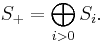 S_%2B = \bigoplus_{i>0} S_i.