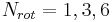 N_{rot}=1,3,6