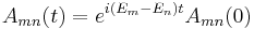 
A_{mn}(t) = e^{i(E_m - E_n)t} A_{mn} (0)
