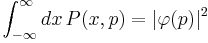 \int_{-\infty}^{\infty}dx\,P(x,p)=|\varphi(p)|^2