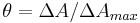 \theta=\Delta A/\Delta A_{max}