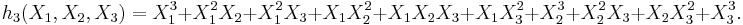 h_3(X_1,X_2,X_3)=X_1^3%2BX_1^2X_2%2BX_1^2X_3%2BX_1X_2^2%2BX_1X_2X_3%2BX_1X_3^2%2BX_2^3%2BX_2^2X_3%2BX_2X_3^2%2BX_3^3.