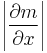 \left\vert \frac{\partial m}{\partial x} \right\vert