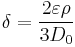 \delta=\frac{2 \varepsilon \rho}{3 D_0}