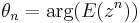 \theta_n=\arg(E(z^n))\,