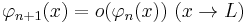 \varphi_{n%2B1}(x) = o(\varphi_n(x)) \  (x \rightarrow L)