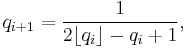 q_{i%2B1} = \frac{1}{2\lfloor q_i\rfloor - q_i %2B 1},