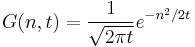 G(n, t) = \frac {1}{\sqrt{2{\pi} t}}e^{-n^2/2t}