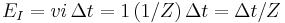 E_I = vi\,\Delta t = 1 \left(1/Z\right)\Delta t = \Delta t/Z