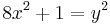 8x^2 %2B 1 = y^2