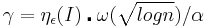  \gamma = \eta_\epsilon(I) \centerdot \omega(\sqrt{log n})/\alpha 