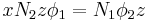 xN_2z\phi_1 = N_1\phi_2z\,