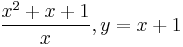 \frac{x^2%2Bx%2B1}{x}, y=x%2B1