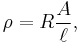 \rho = R \frac{A}{\ell}, \,\!