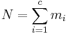 N = \sum_{i=1}^c m_i