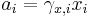 a_i = \gamma_{x,i} x_i\,