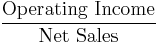 \frac{\mbox{Operating Income}}{\mbox{Net Sales}}