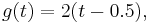  g(t) = 2(t-0.5), \, 