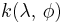 k(\lambda,\,\phi)