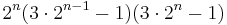 2^n(3 \cdot 2^{n - 1} - 1)(3 \cdot 2^n - 1)