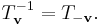  T^{-1}_{\mathbf{v}} = T_{-\mathbf{v}} . \! 