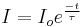 \!\, I=I_{o}e^{\frac{-t}{\tau}}