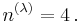 n^{(\lambda)} = 4\, .