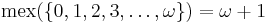 \mbox{mex}(\left \{0, 1, 2, 3, \ldots, \omega\right \}) = \omega%2B1