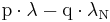  \rm p\cdot\lambda - \rm q\cdot\lambda_{\rm N} 