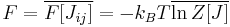 
F = \overline{F[J_{ij}]} = -k_{B}T\overline{\ln Z[J]}
